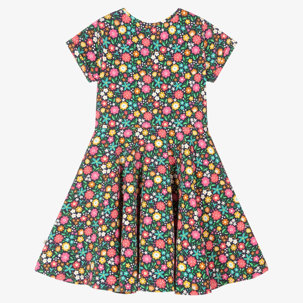 Frugi-Blue Floral Skater Dress  | Childrensalon Outlet