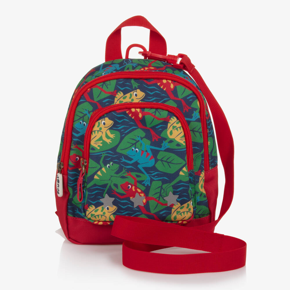 Frugi-Blue & Green Frog Backpack (24cm) | Childrensalon Outlet
