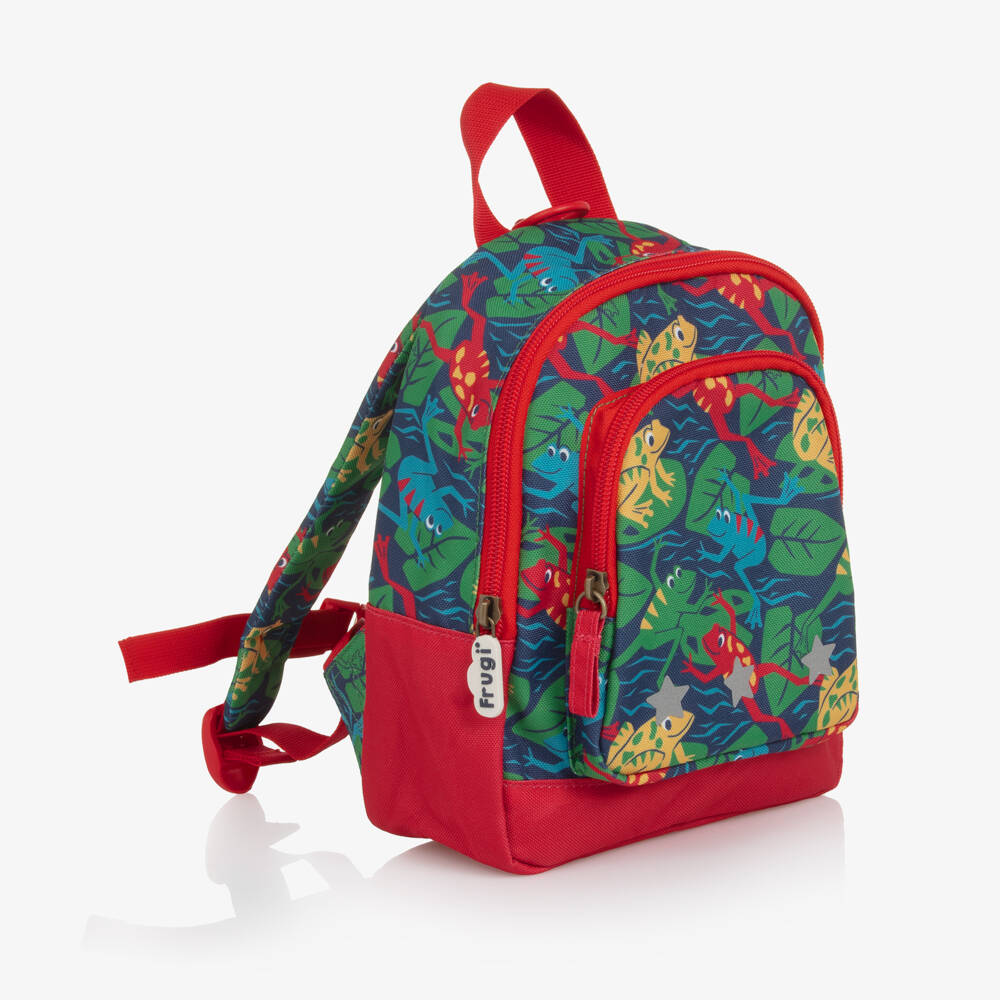 Frugi-Blue & Green Frog Backpack (24cm) | Childrensalon Outlet