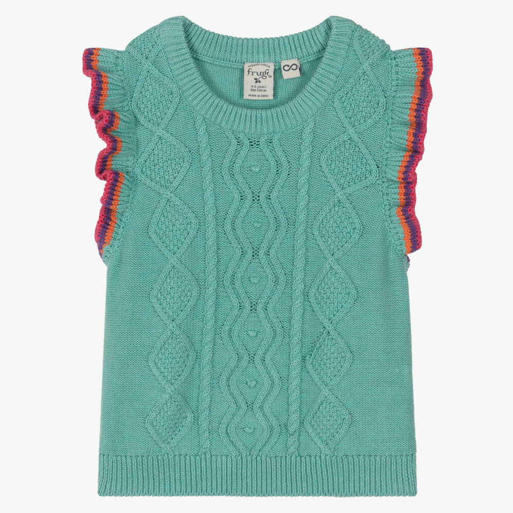 Frugi-Blue Knitted Vest | Childrensalon Outlet