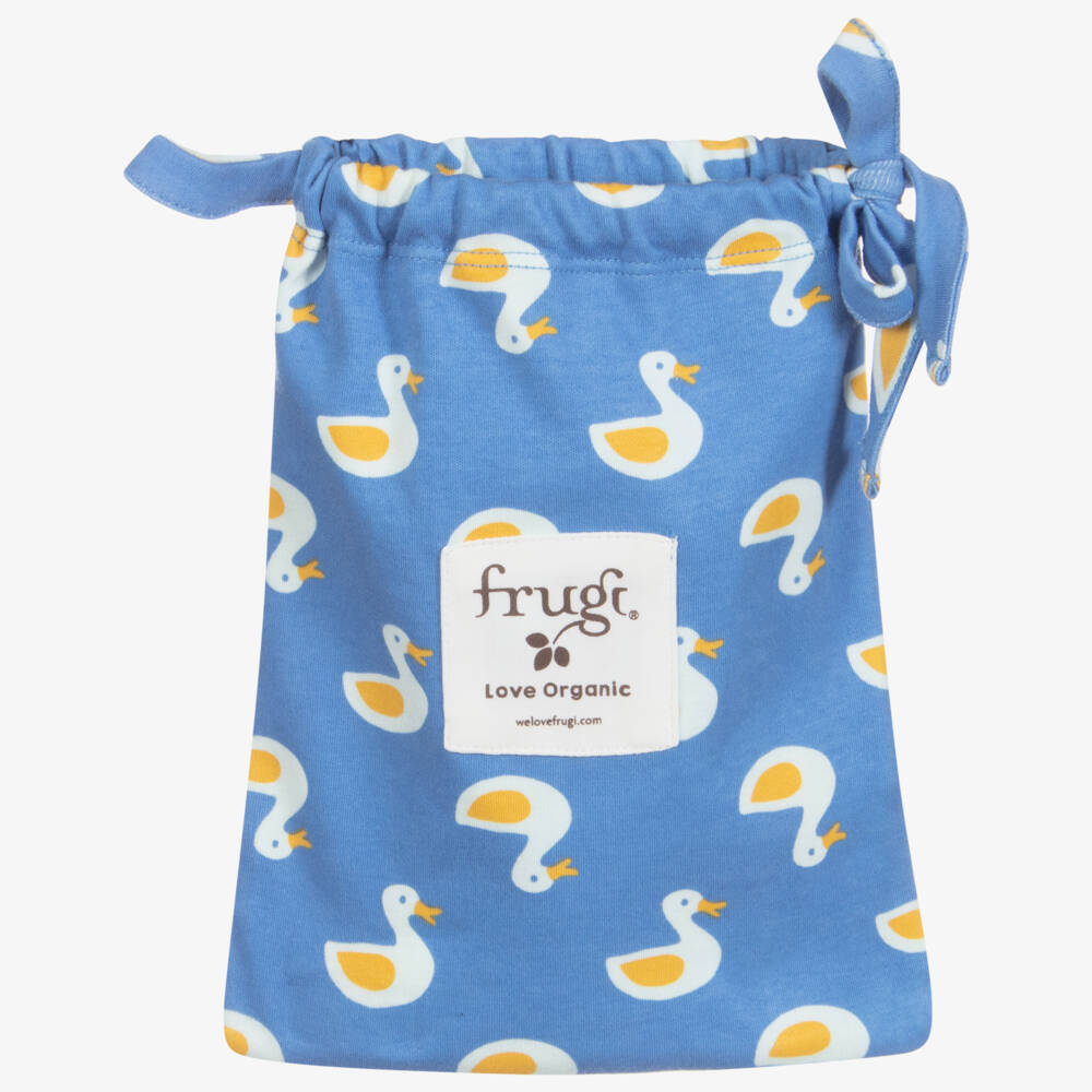 Frugi-Blue Organic Cotton Babysuit Set | Childrensalon Outlet
