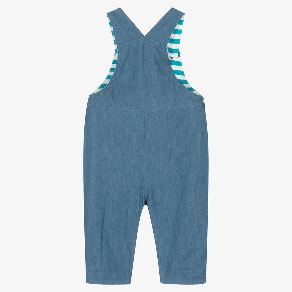 Frugi-Blue Organic Cotton Bus Dungarees | Childrensalon Outlet