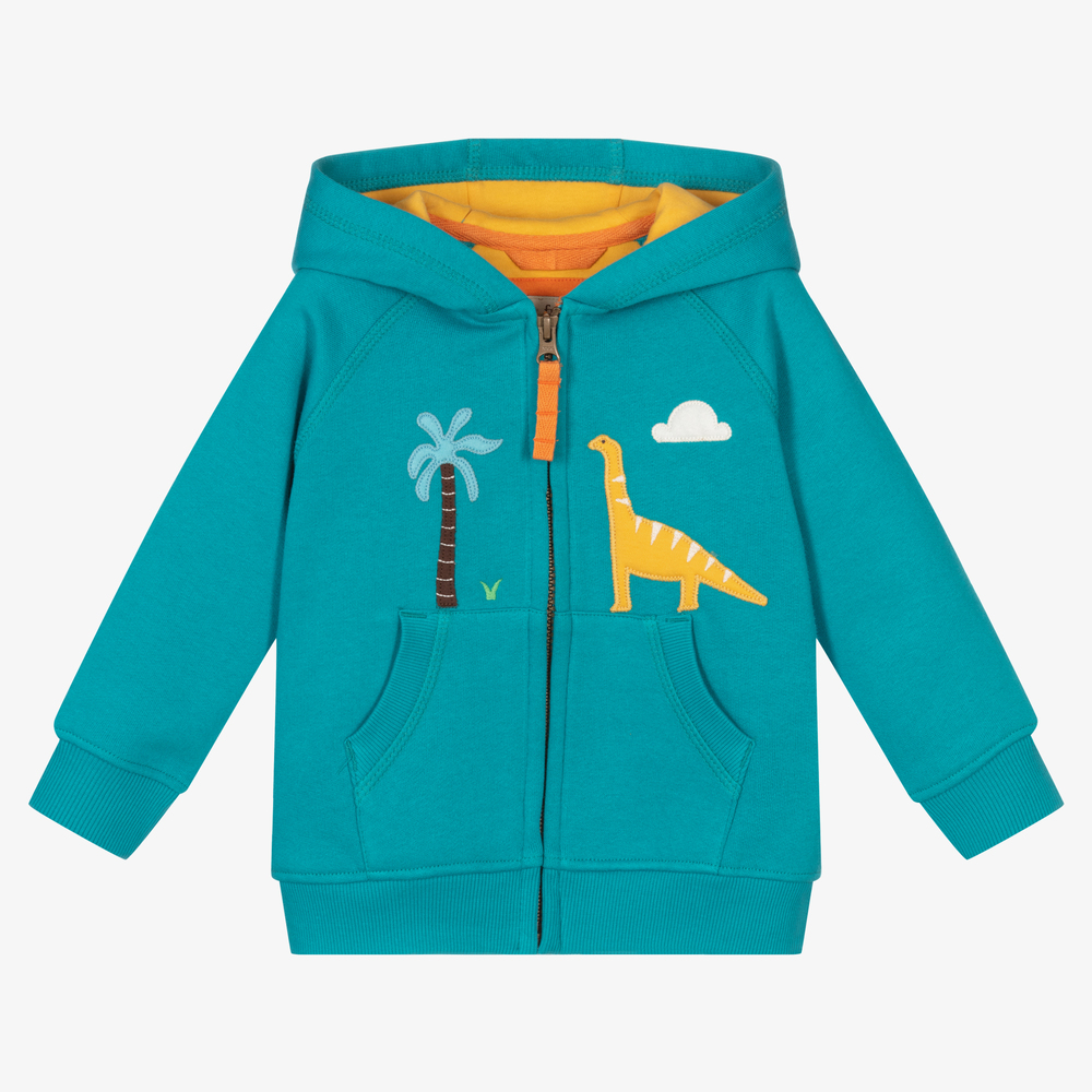 Frugi - Blue Organic Cotton Hoodie | Childrensalon