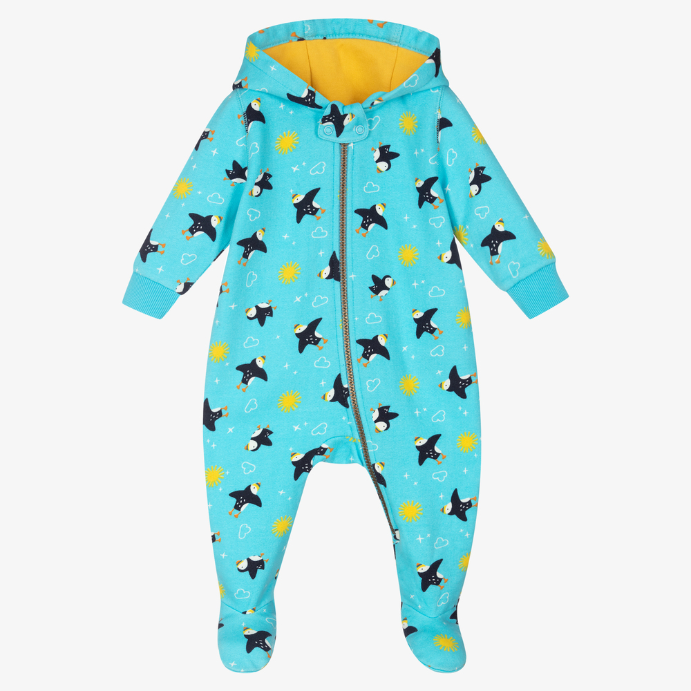 Frugi-Blue Organic Cotton Pramsuit | Childrensalon Outlet