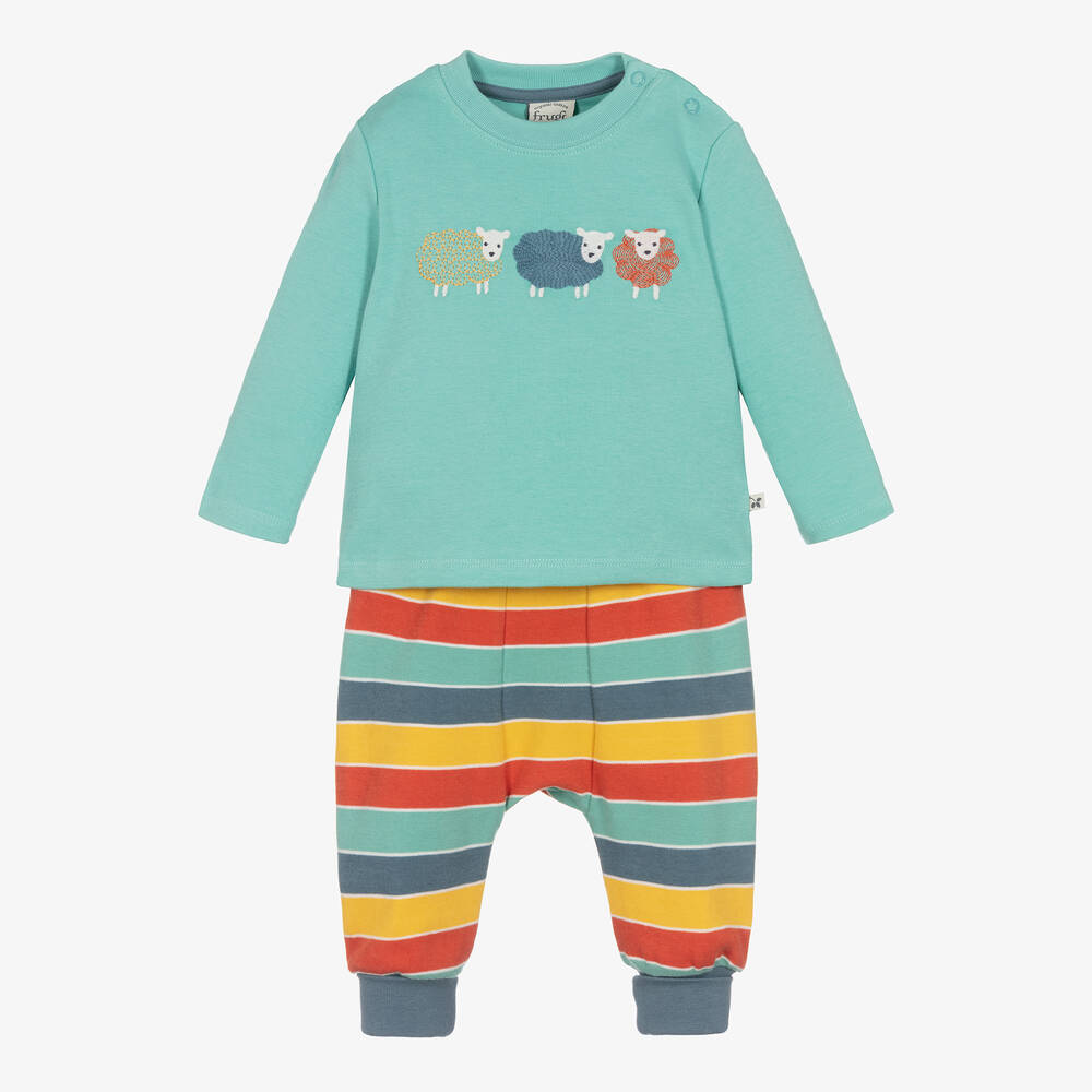 Frugi - Blauer Bio-Schlafanzug mit Schafen | Childrensalon