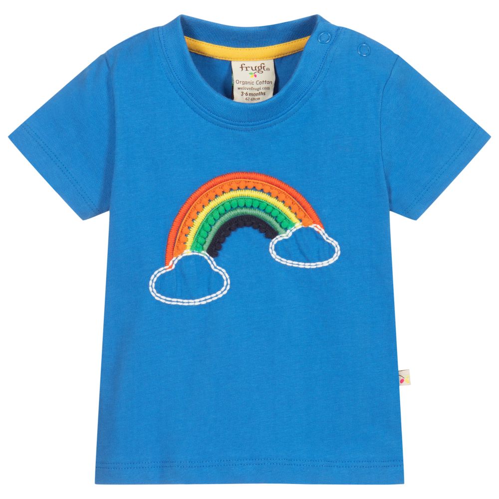 Frugi - Blue Organic Cotton T-Shirt | Childrensalon