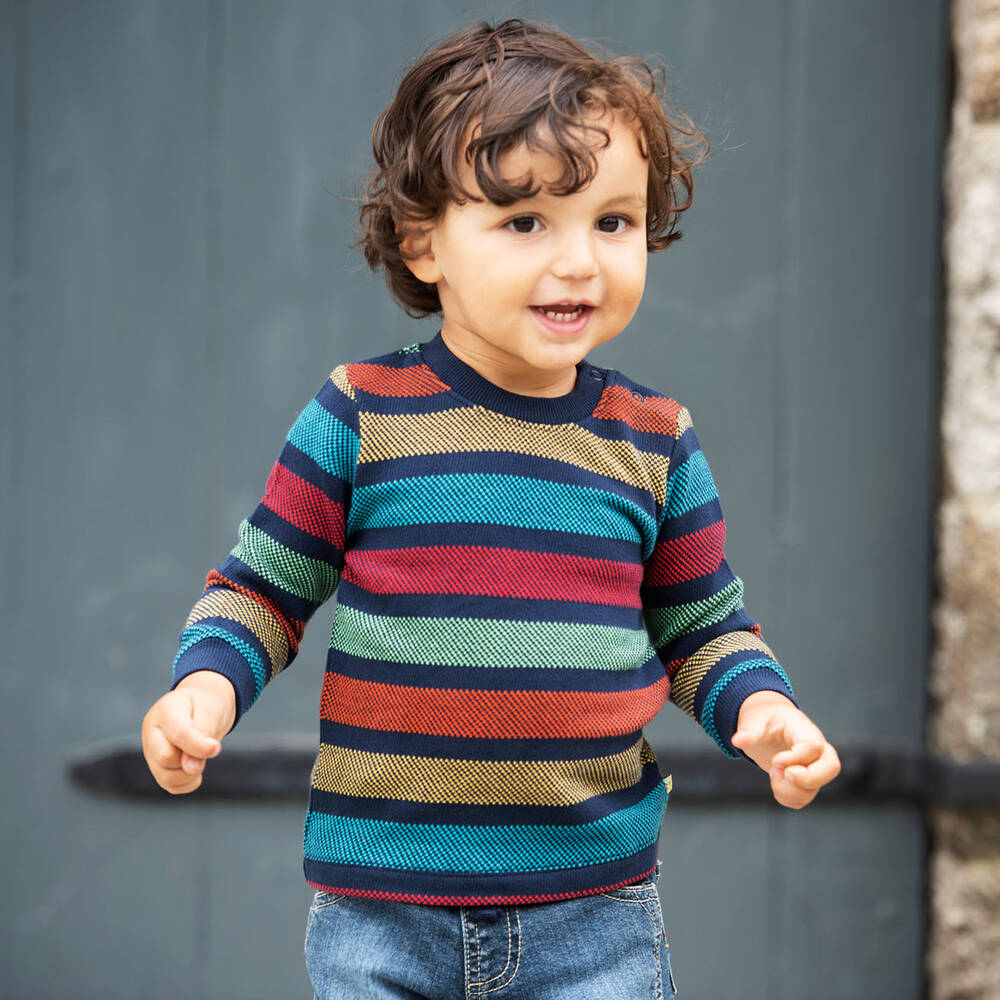 Frugi-توب قطن عضوي جيرسي مخططة لون كحلي | Childrensalon Outlet