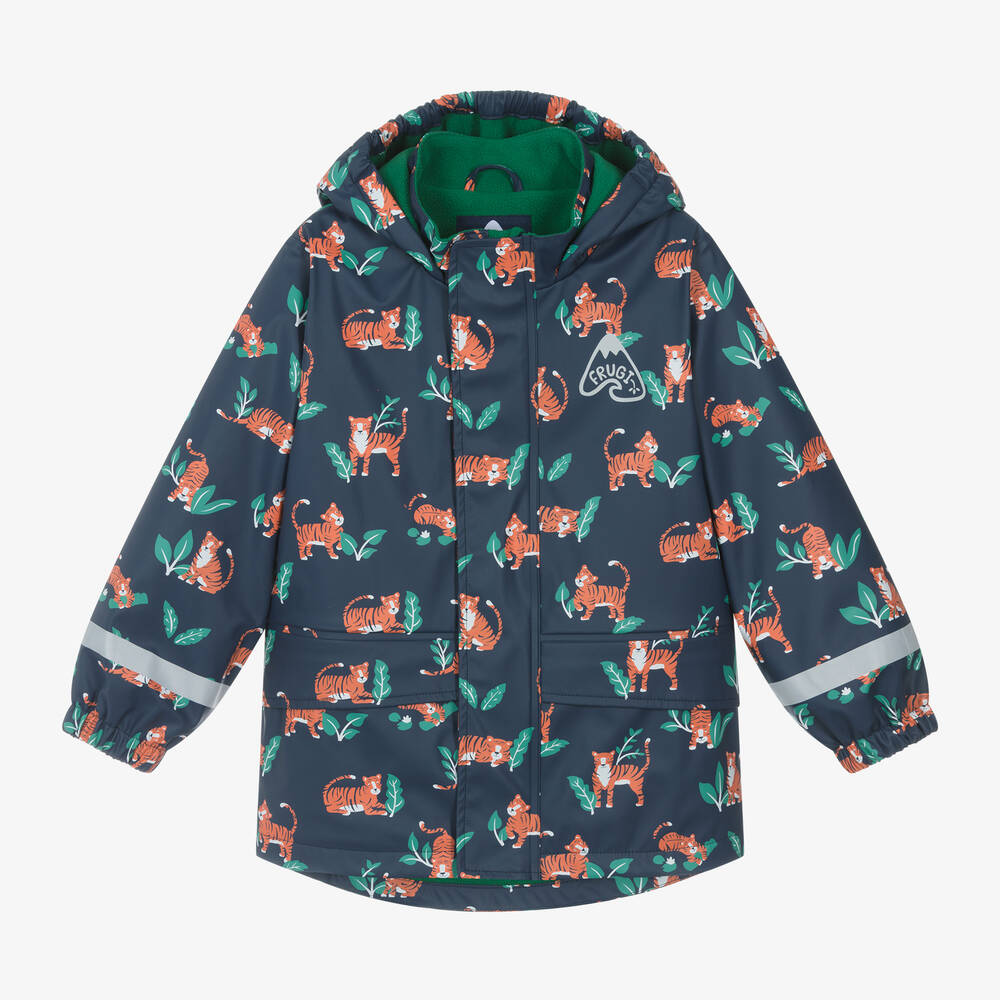Frugi-Blue Tiger Print Raincoat | Childrensalon Outlet