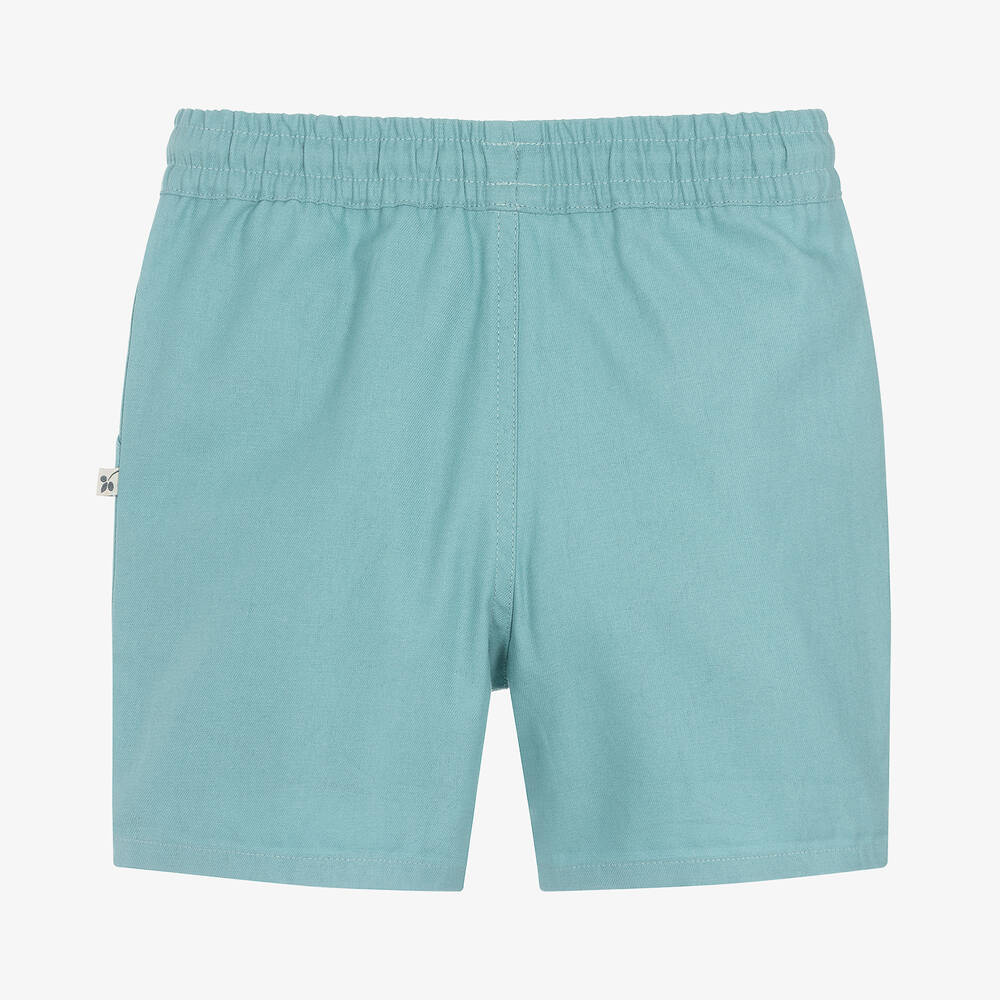 Frugi-Boys Blue Cotton Reversible Shark Shorts | Childrensalon Outlet