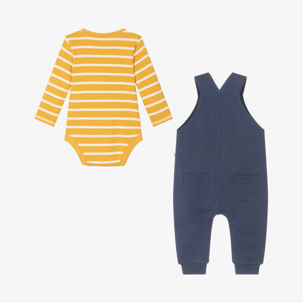 Frugi-Boys Blue Dino Cotton Outfit | Childrensalon Outlet