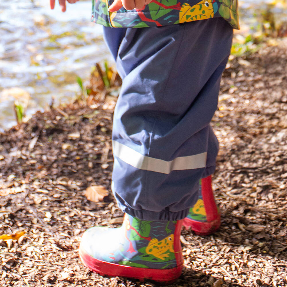 Frugi-جزمة مطر خضراء زاهية للأولاد بشكل ضفدع | Childrensalon Outlet