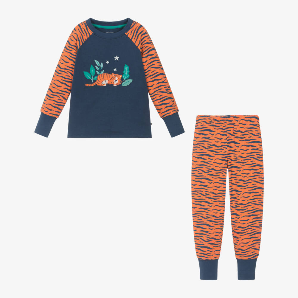 Frugi-Boys Blue Organic Tiger Nightwear | Childrensalon Outlet