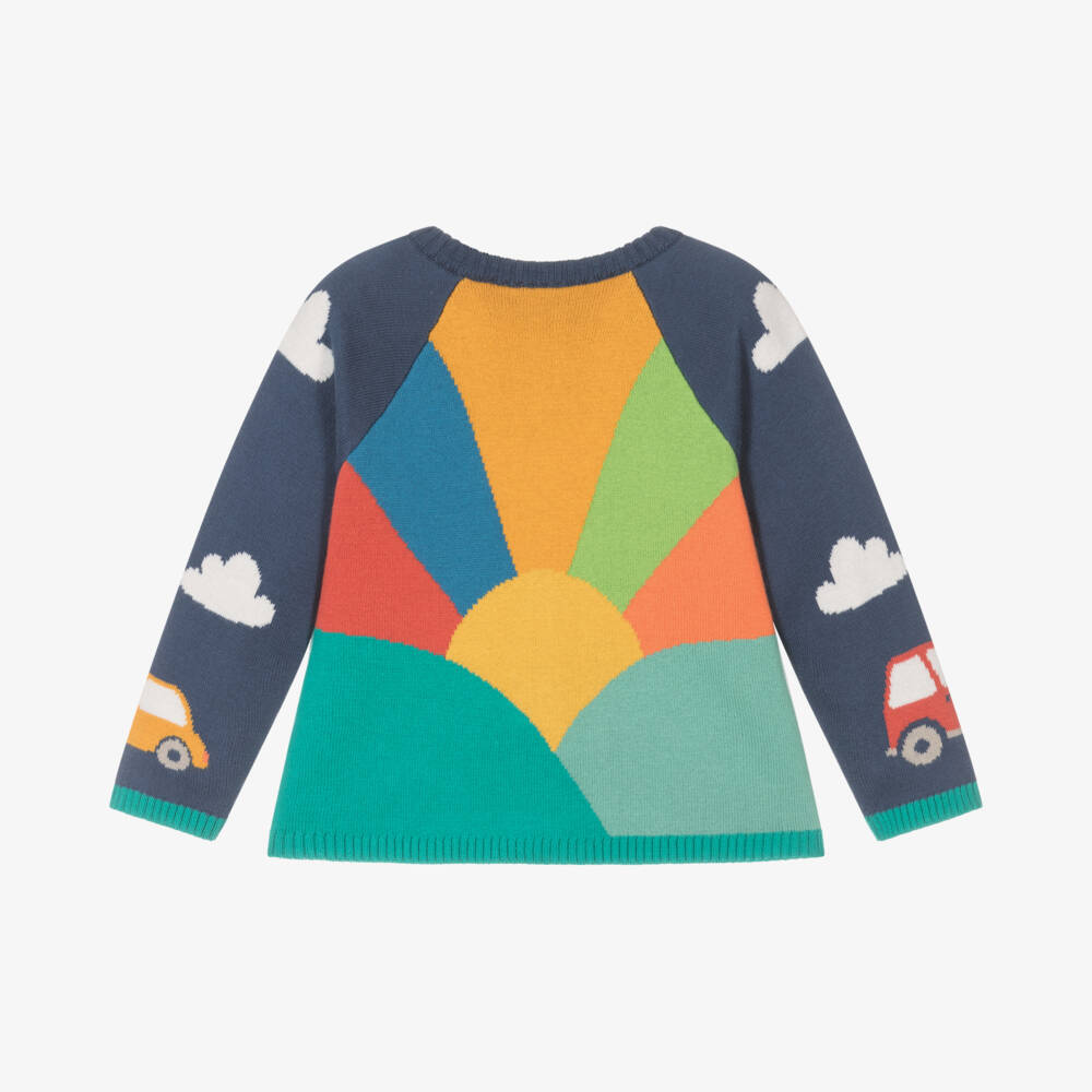 Frugi-Boys Blue Sunrise Knit Cardigan | Childrensalon Outlet