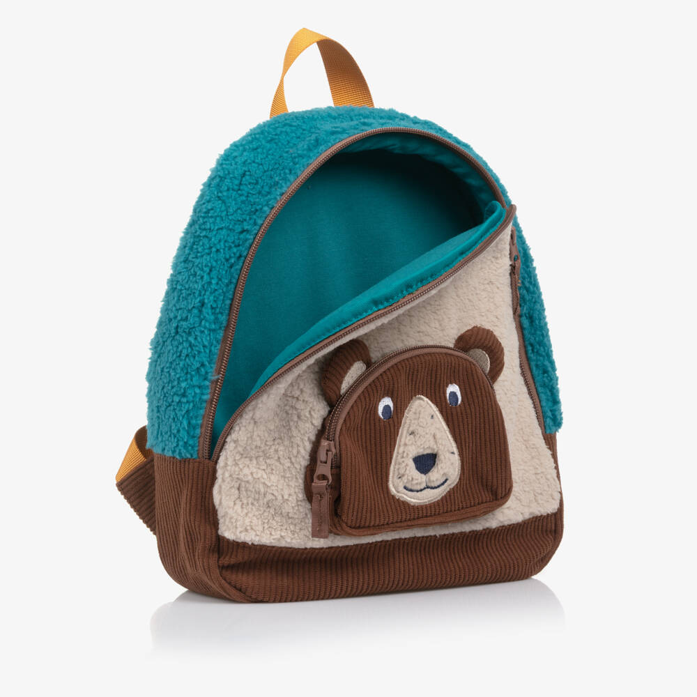 Frugi-Boys Brown Bear Fleece Backpack (30cm) | Childrensalon Outlet
