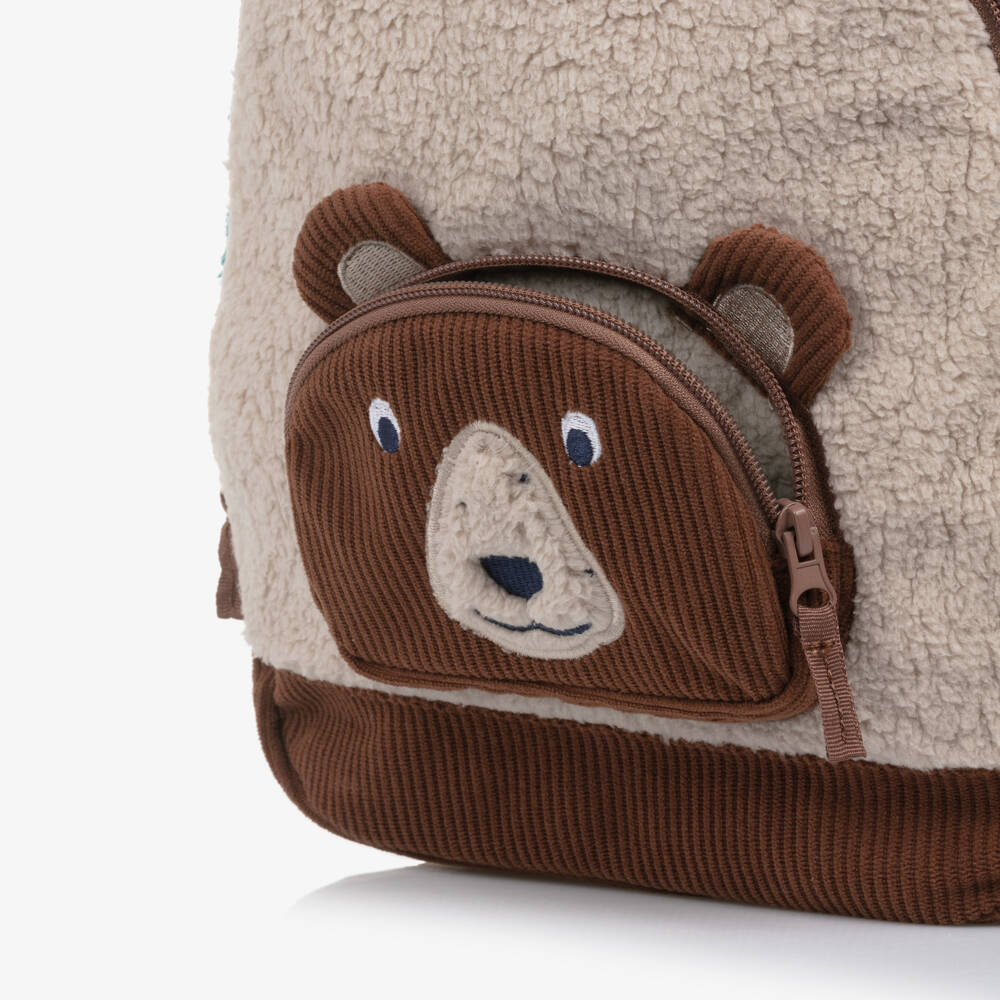 Frugi-Boys Brown Bear Fleece Backpack (30cm) | Childrensalon Outlet