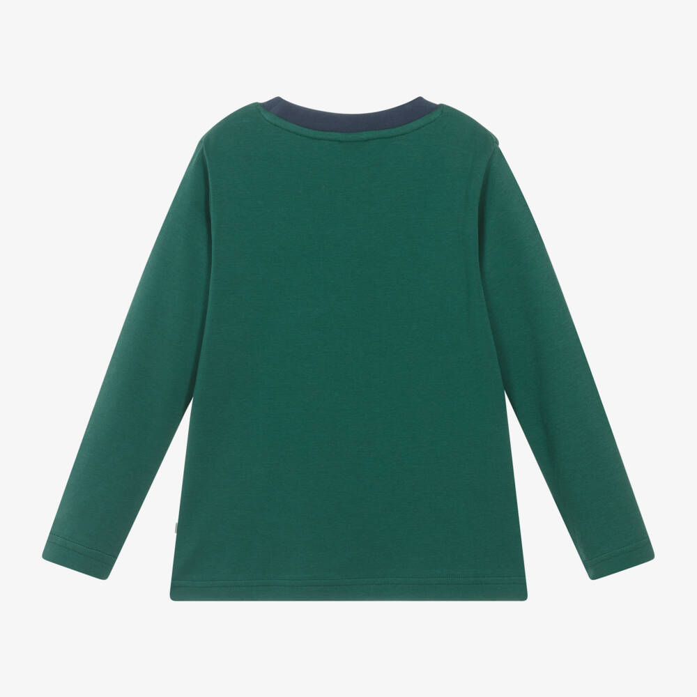 Frugi-Boys Forest Green Bear Tee | Childrensalon Outlet