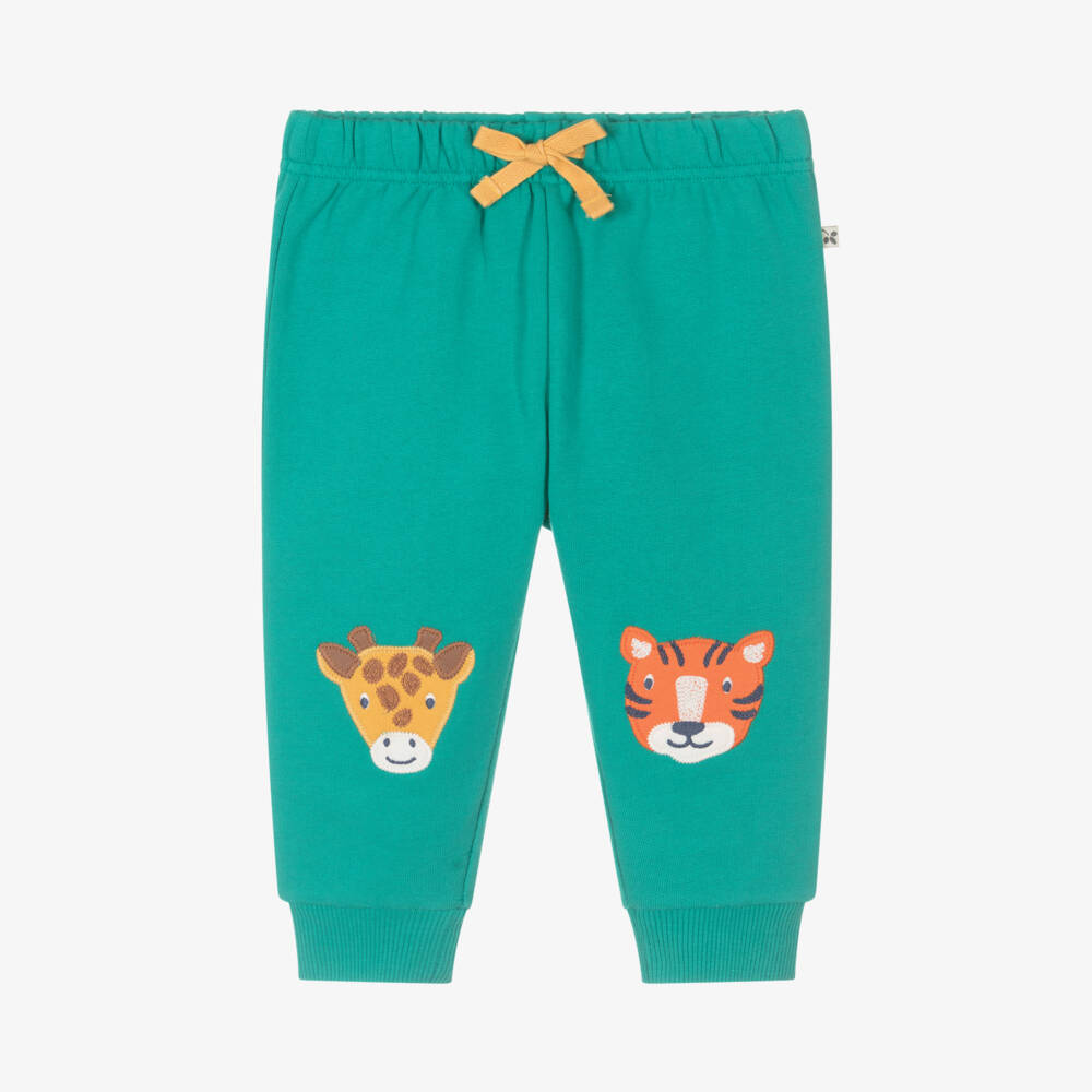 Frugi-Boys Green Animal Knee Joggers | Childrensalon Outlet