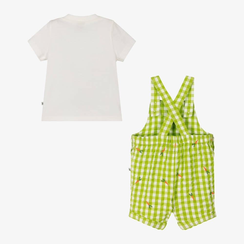 Frugi-Boys Green Checkered Seersucker Outfit | Childrensalon Outlet