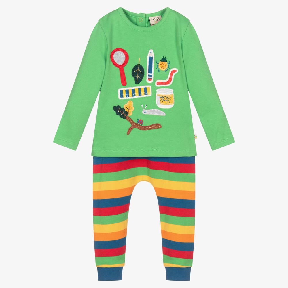 Frugi - Зеленый топ и брюки из хлопка для мальчиков | Childrensalon