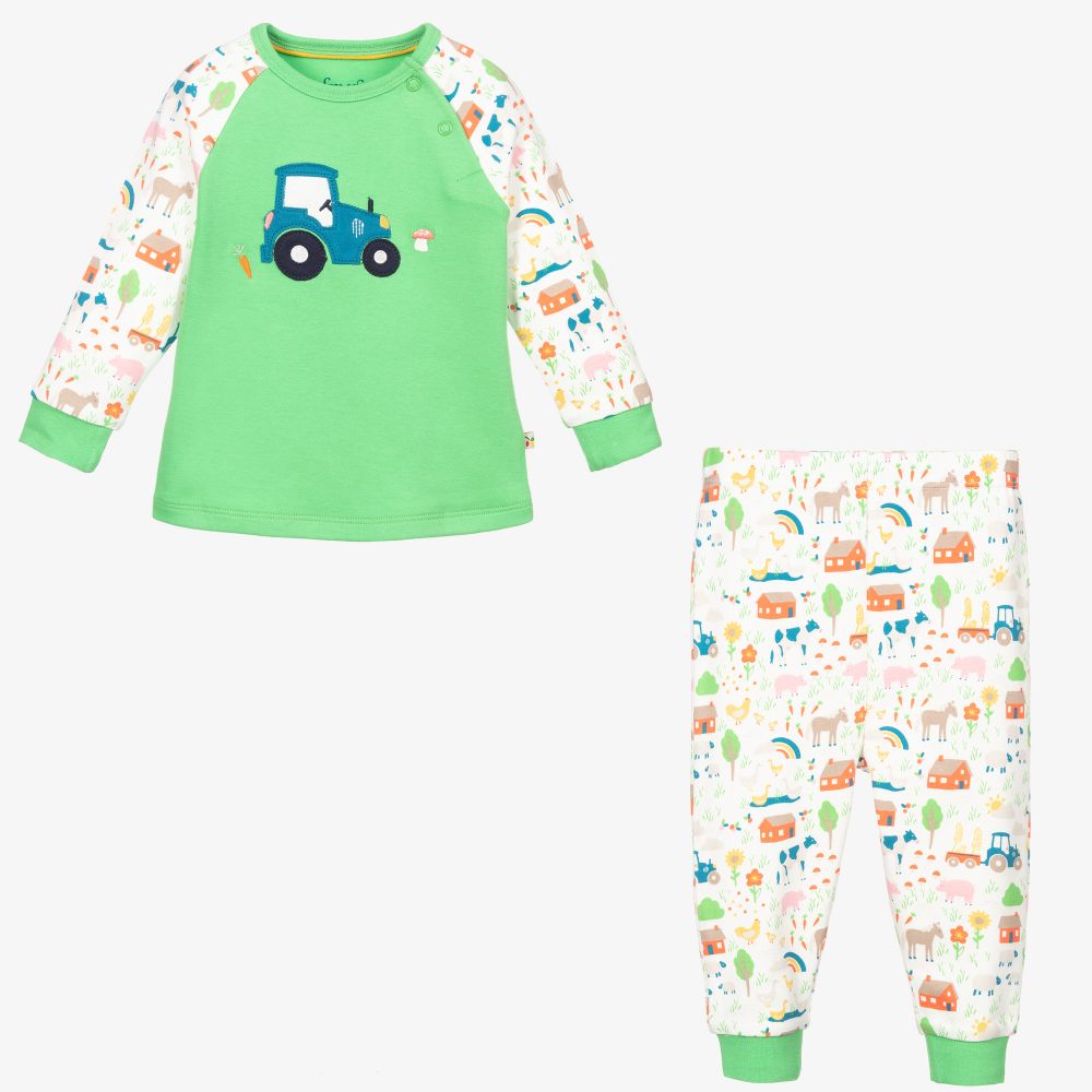 Frugi Boys Green Farm Pyjamas Childrensalon Outlet