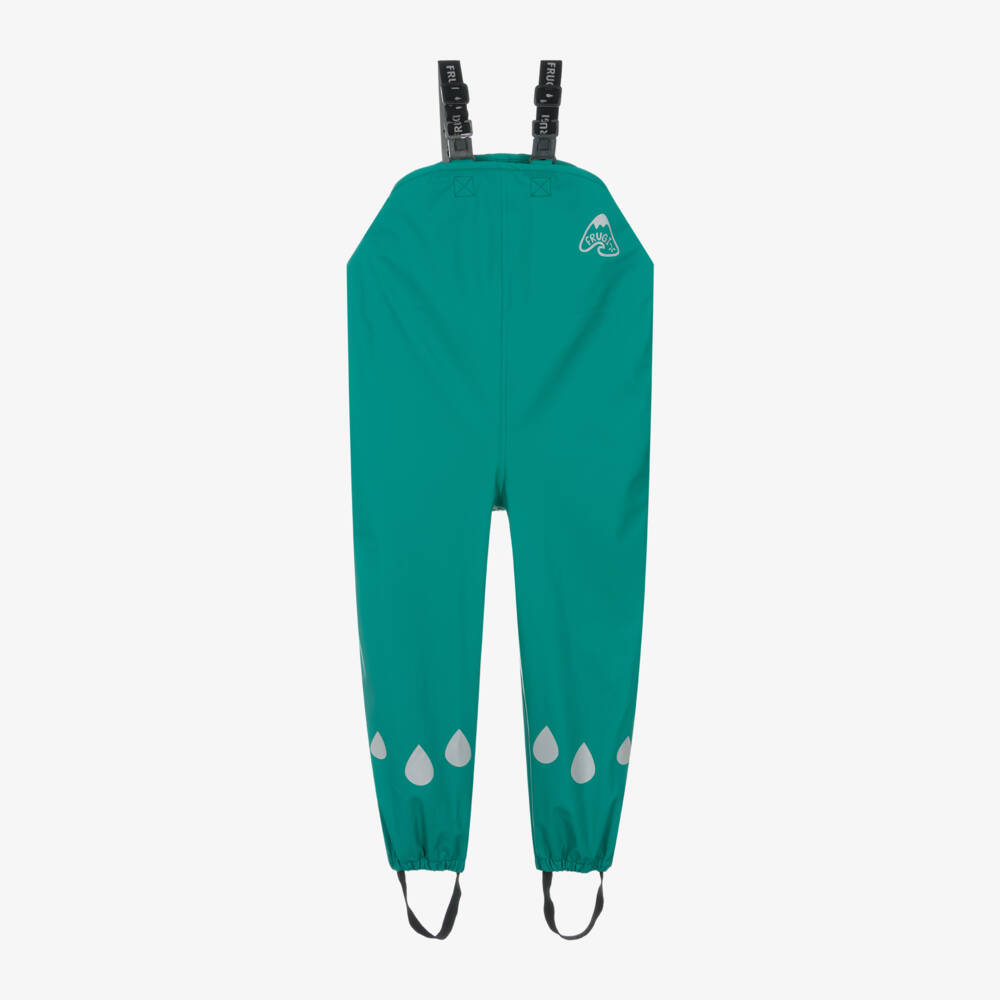 Frugi-Boys Green Waterproof Dungarees | Childrensalon Outlet