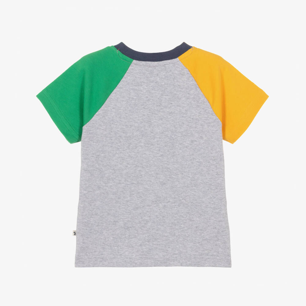 Frugi-Boys Grey Cotton T-Shirt with Camera & Binoculars | Childrensalon Outlet