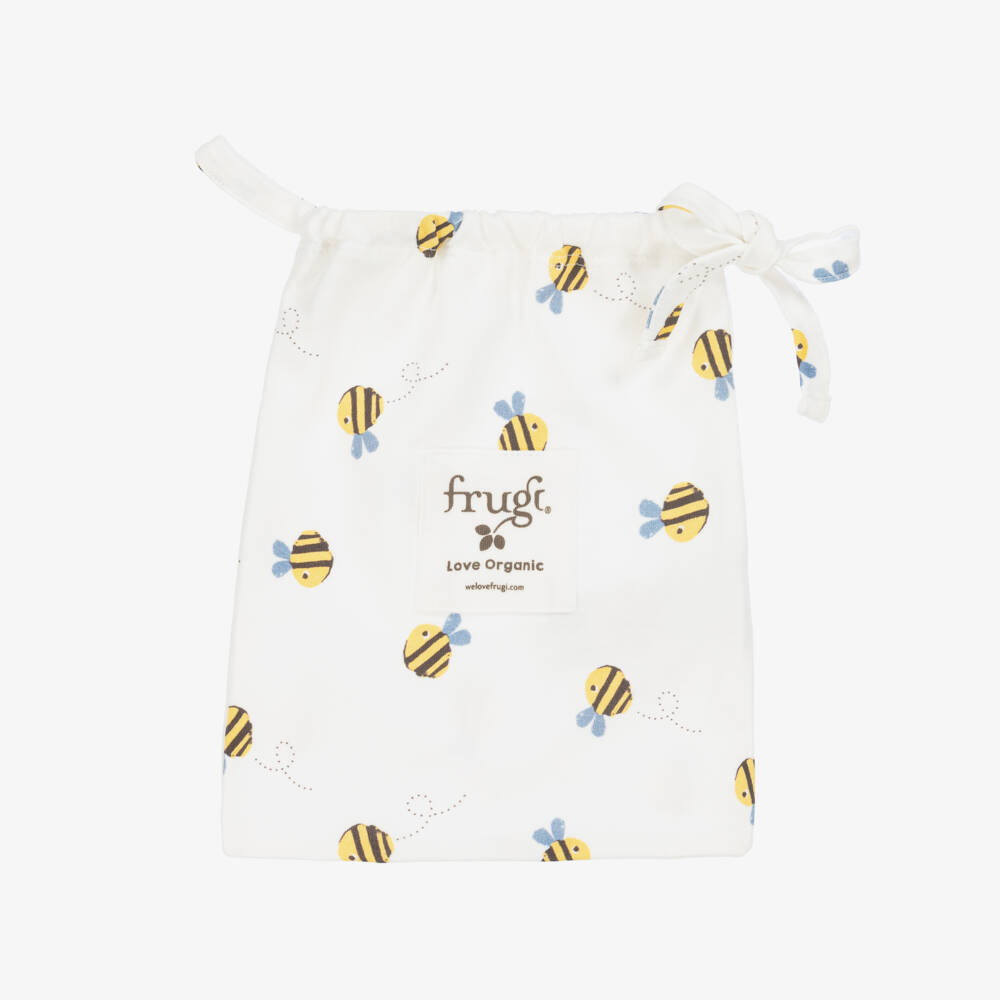 Frugi-Boys Ivory Bee Cotton Romper Trio | Childrensalon Outlet