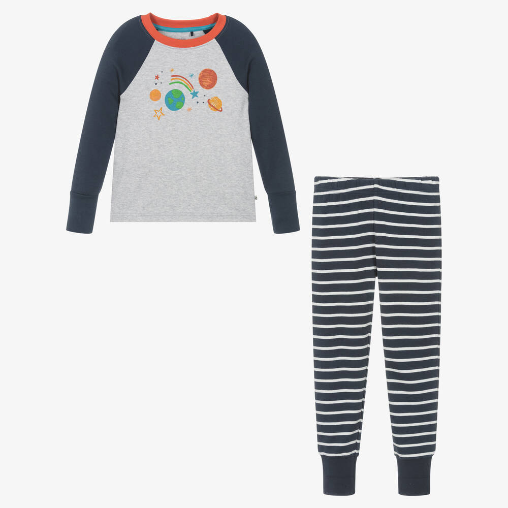 Frugi-Boys Navy Blue & Grey Space Pyjamas | Childrensalon Outlet
