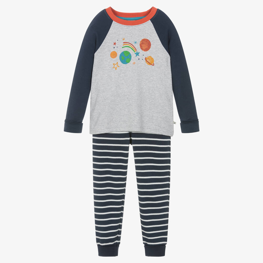 Frugi - Weltraum-Schlafanzug Navyblau/Grau | Childrensalon