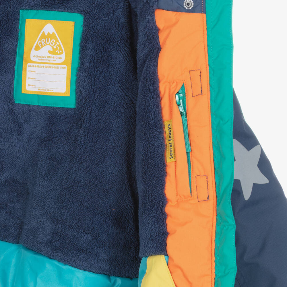 Frugi-Boys Navy Colorblock Snow Coat | Childrensalon Outlet