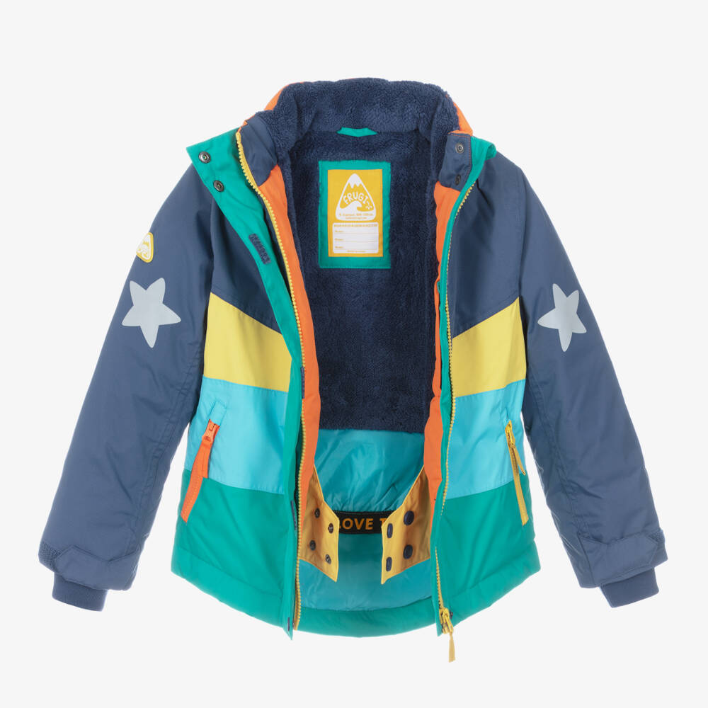 Frugi-Boys Navy Colorblock Snow Coat | Childrensalon Outlet