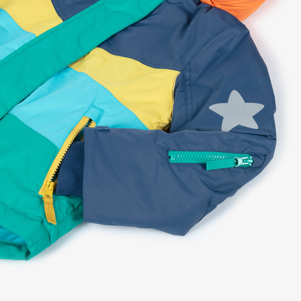 Frugi-Boys Navy Colorblock Snow Coat | Childrensalon Outlet