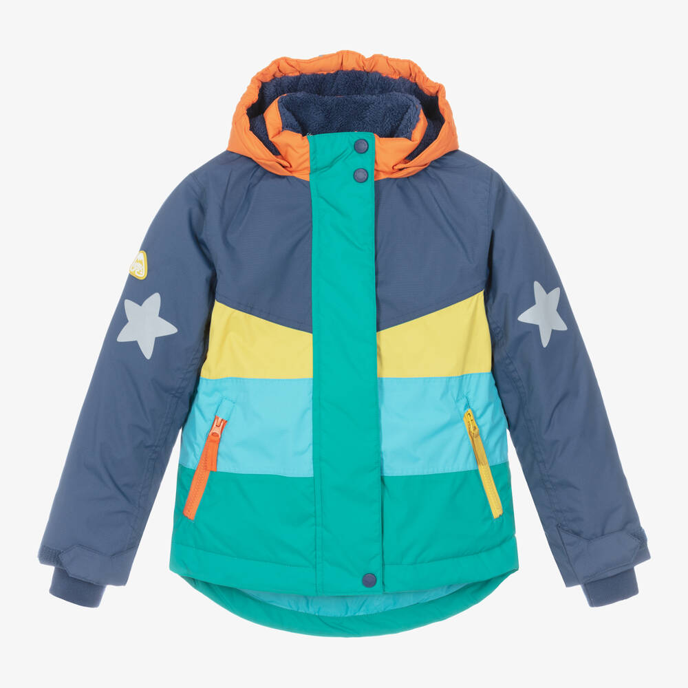 Frugi-Boys Navy Colorblock Snow Coat | Childrensalon Outlet