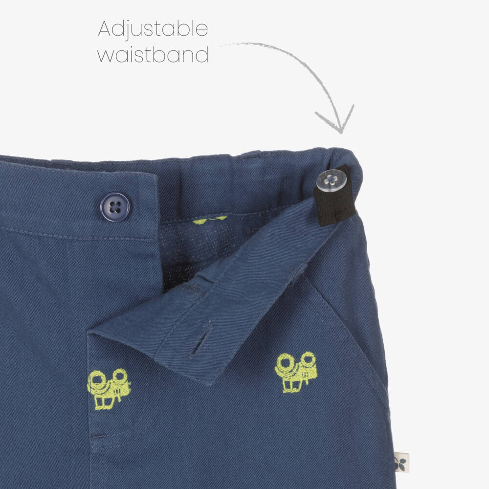 Frugi-Boys Navy Cotton Tractor Shorts | Childrensalon Outlet
