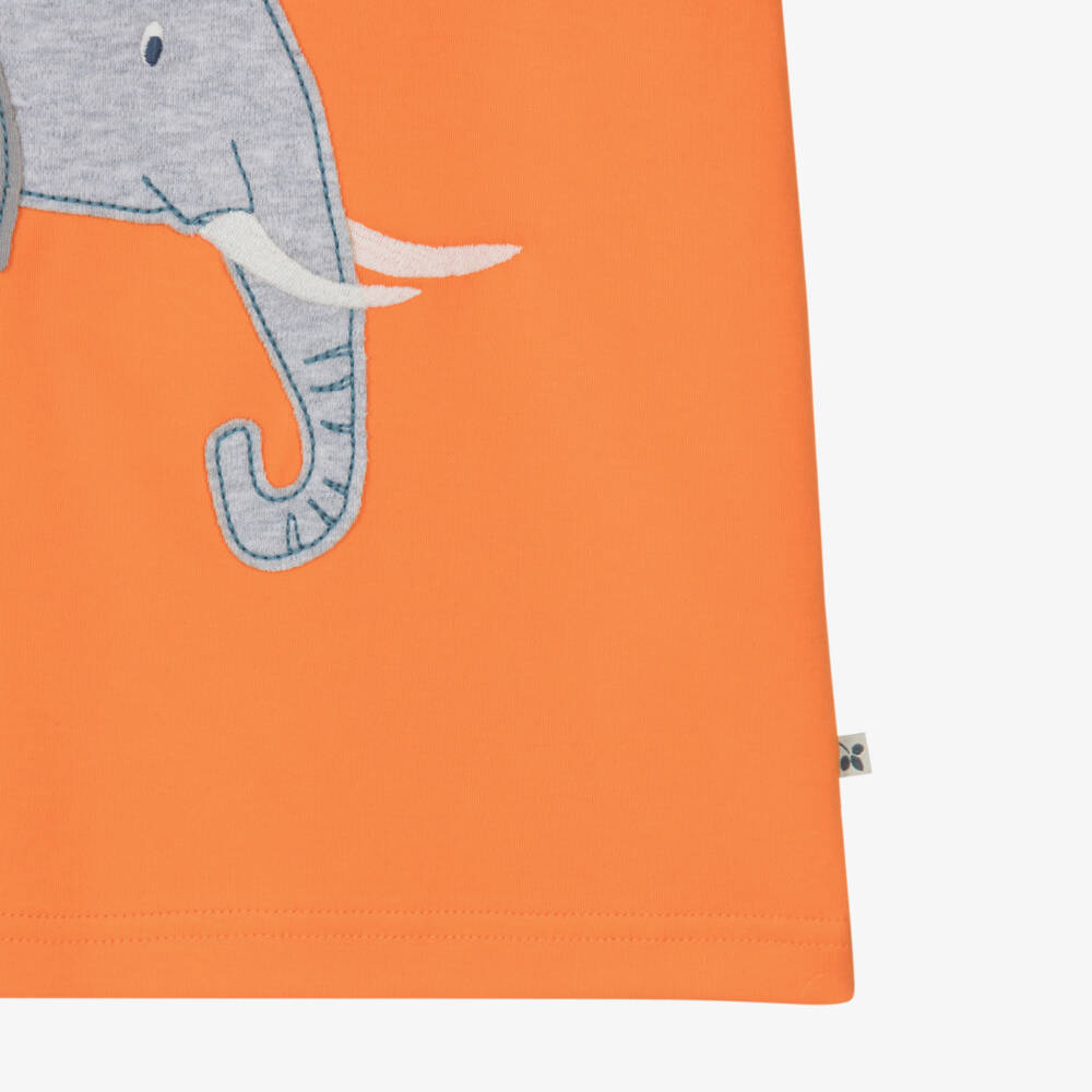 Frugi-Boys Orange Organic Cotton Elephant T-Shirt | Childrensalon Outlet