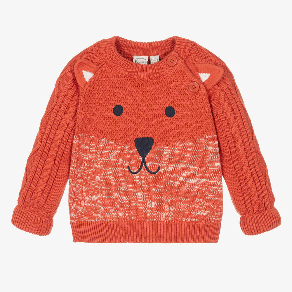 Frugi - Oranger Biobaumwoll-Pulli mit Fuchs | Childrensalon