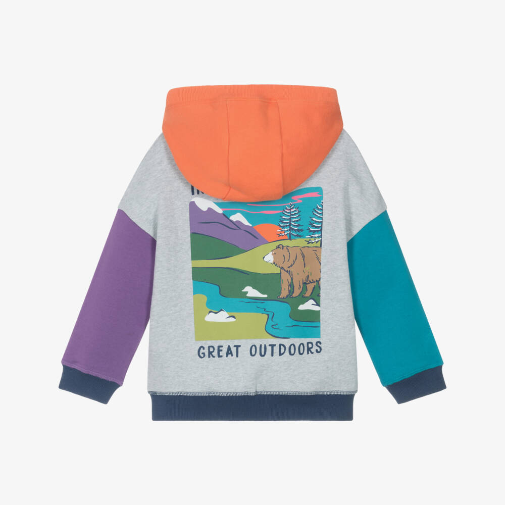 Frugi-Boys Organic Cotton Colourblock Hoodie | Childrensalon Outlet