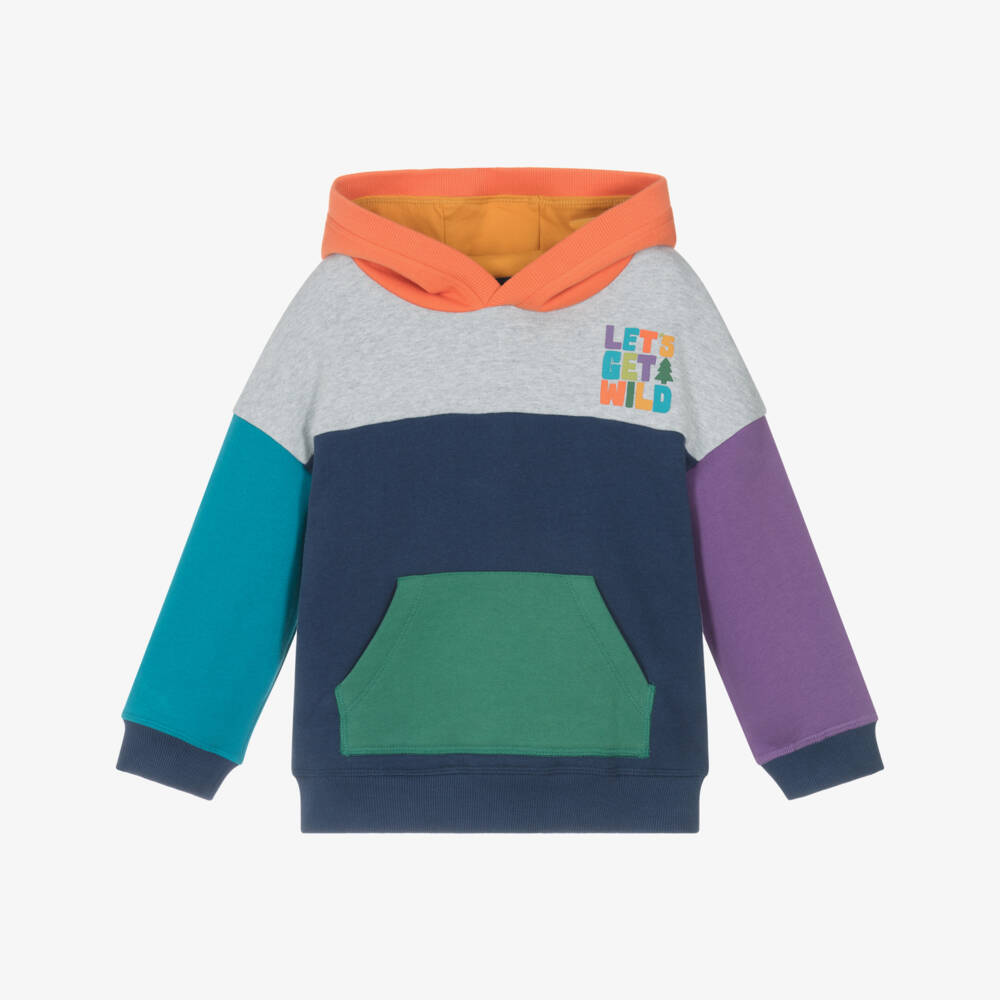 Frugi-Boys Organic Cotton Colourblock Hoodie | Childrensalon Outlet