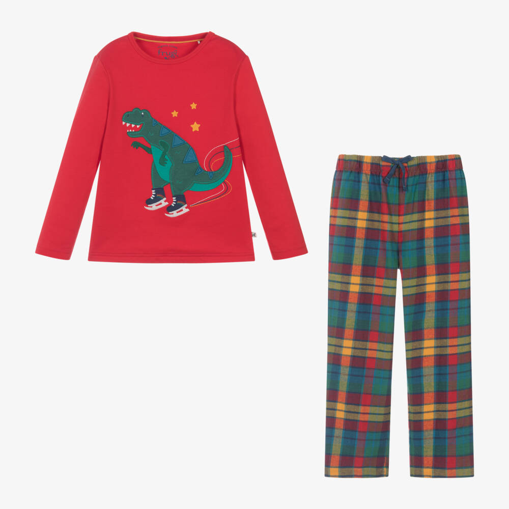 Frugi-Boys Organic Red Dinosaur Pyjamas | Childrensalon Outlet