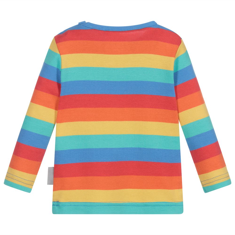 Frugi-Boys Rainbow Stripe Top | Childrensalon Outlet