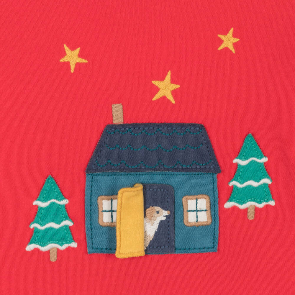 Frugi-Boys Red Festive Cotton Shirt | Childrensalon Outlet