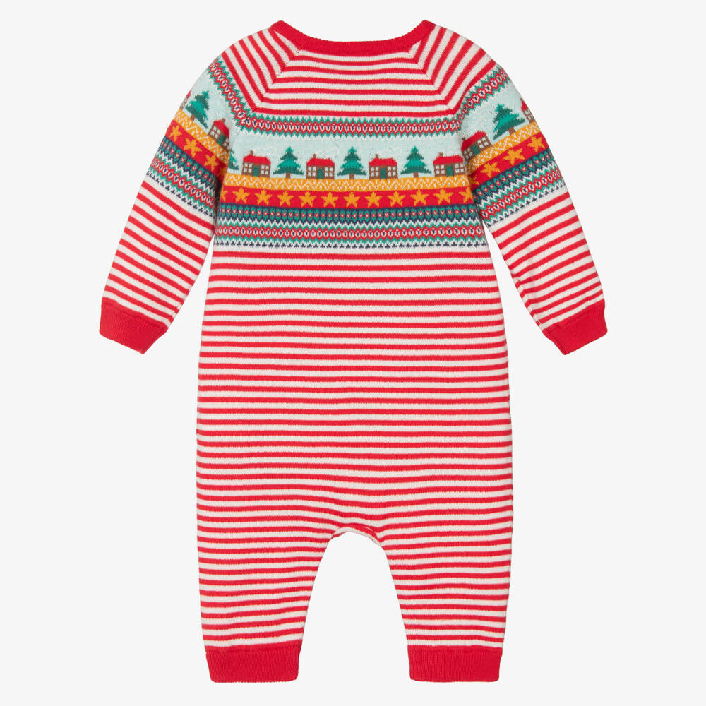 Frugi-Boys Red Knit Babygrow | Childrensalon Outlet