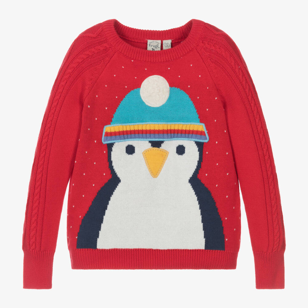 Frugi-Boys Scarlet Organic Knit Jumper | Childrensalon Outlet