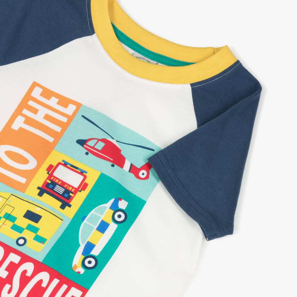 Frugi-Boys Soft White Cotton Tee | Childrensalon Outlet