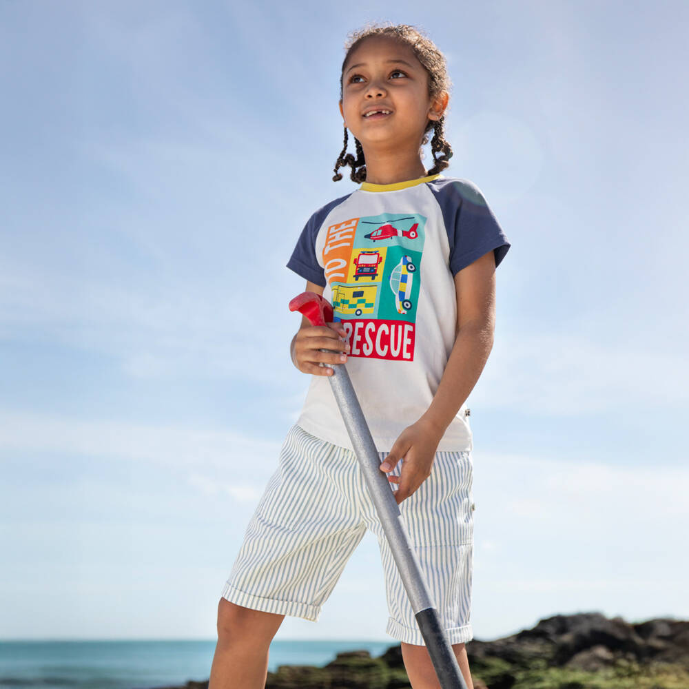 Frugi-Boys Soft White Cotton Tee | Childrensalon Outlet