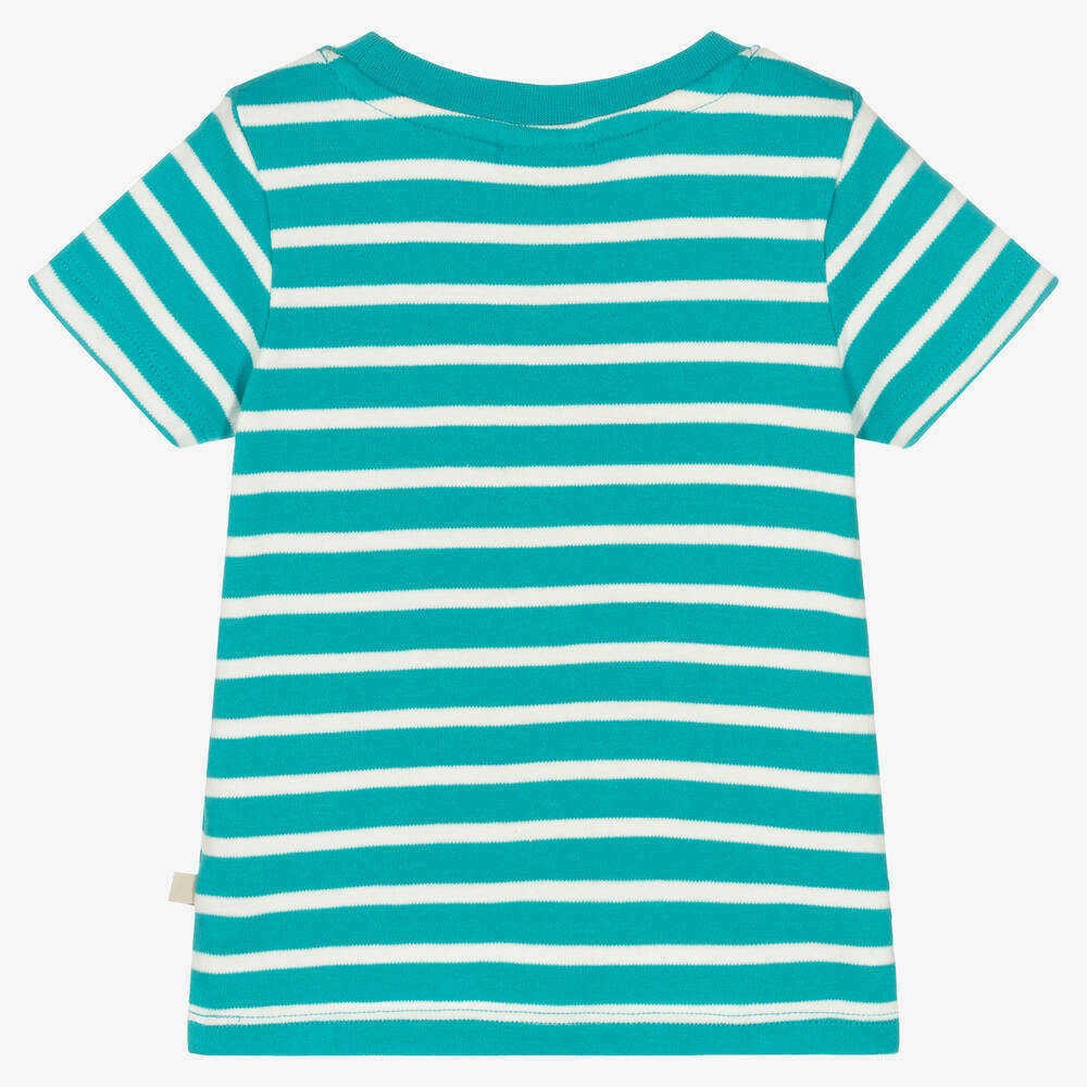 Frugi-Boys Striped Cotton Bus T-Shirt | Childrensalon Outlet