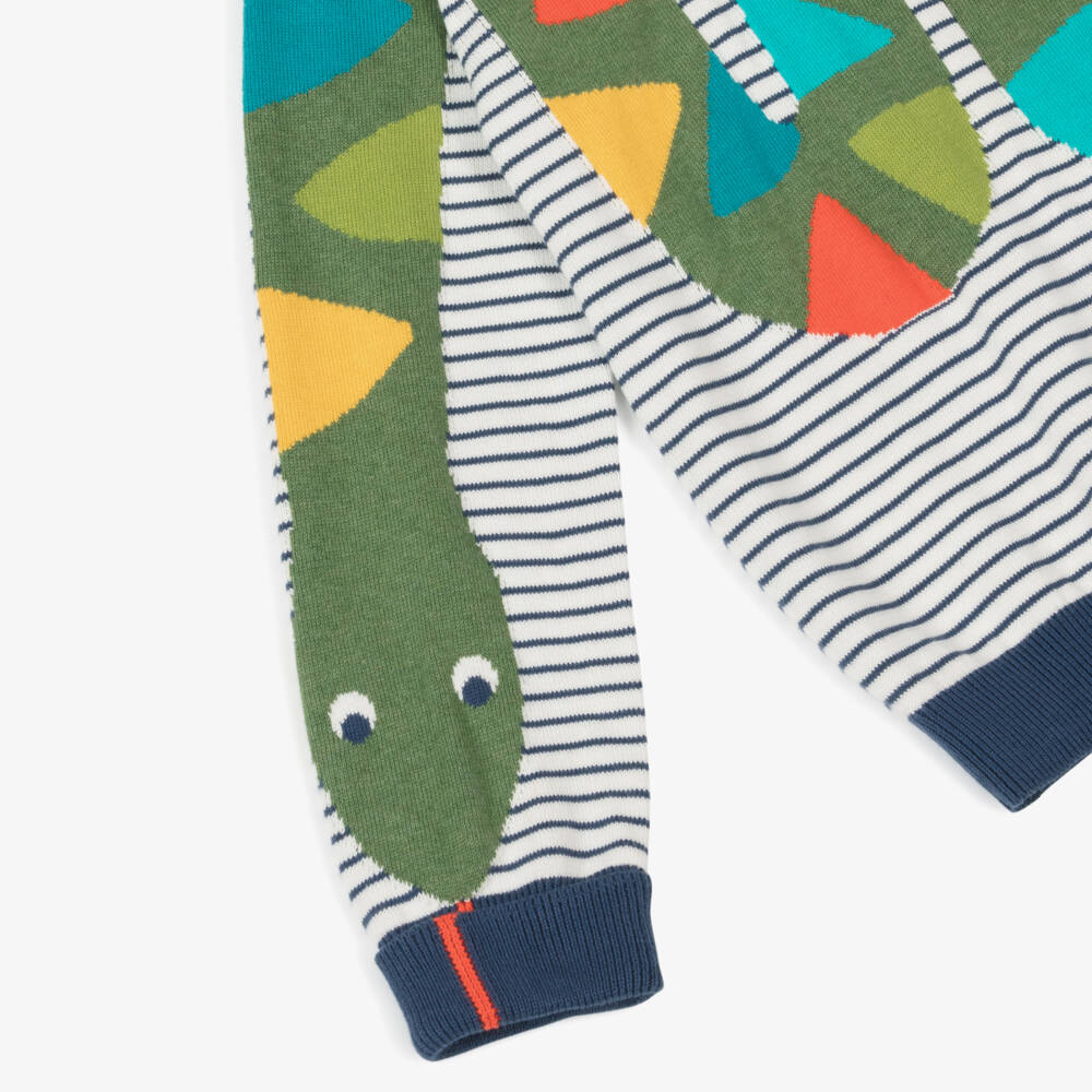 Frugi-Boys Striped Cotton Snake Jumper | Childrensalon Outlet