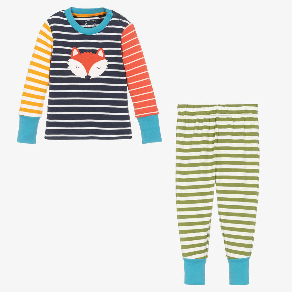 فروجي-بيجاما قطن عضوي مقلّم للأولاد | Childrensalon Outlet