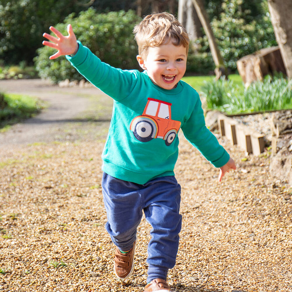 Frugi-سويتشيرت بطبعة جرار لون أخضر للأولاد | Childrensalon Outlet