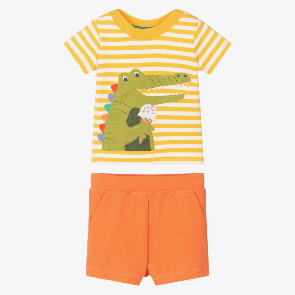 Frugi-Boys Tropical Crocodile Shorts Ensemble | Childrensalon Outlet